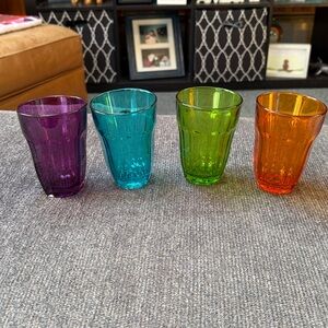 Palaks Set of  Five Colorful Glass Tumblers